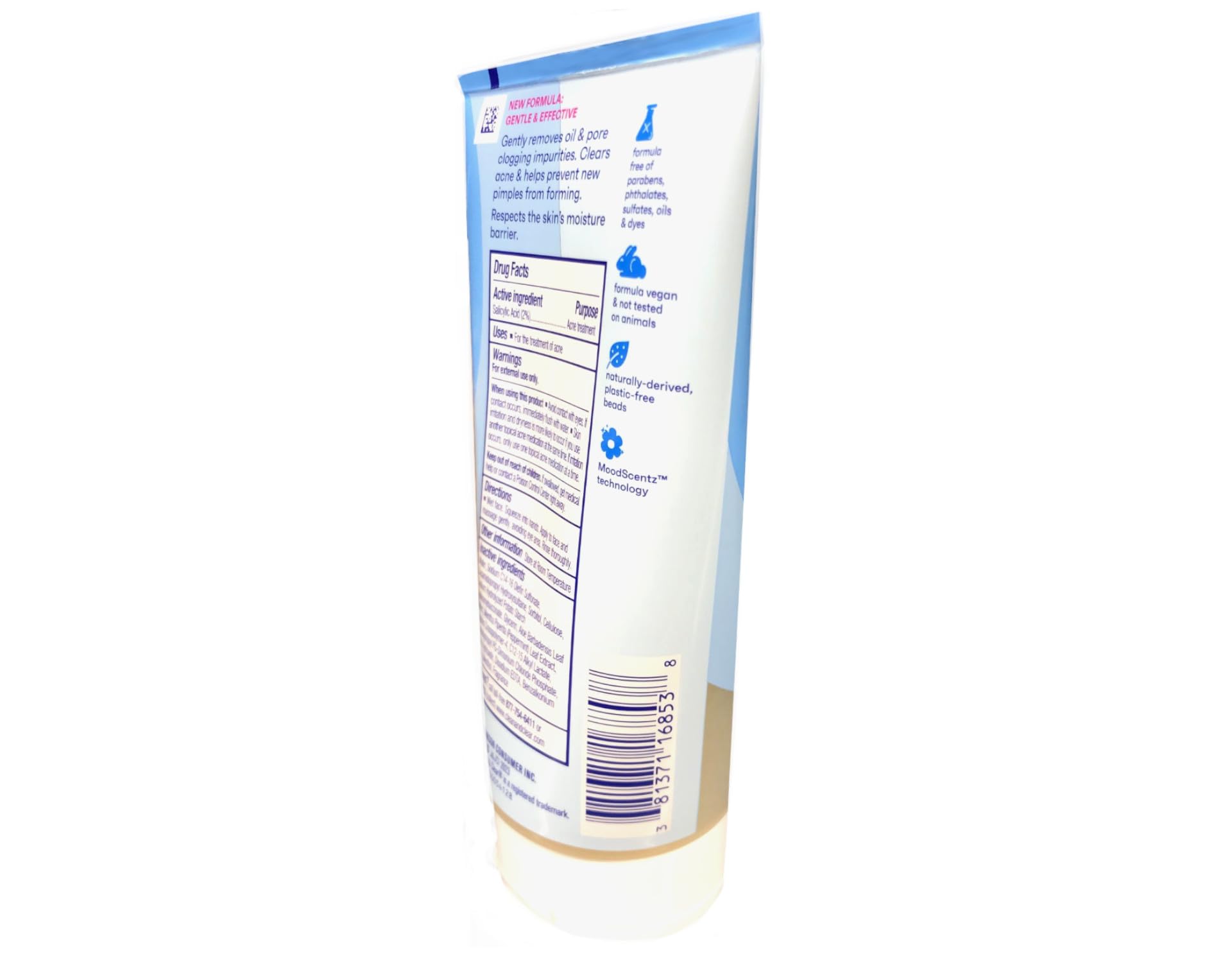 Clean & Clear Acne Triple Clear Exfoliating Facial Scrub with Salicylic Acid Acne Medicine, Aloe & Mint for Acne-Prone Skin Care, Oil-Free & Non-Comedogenic, 5 oz